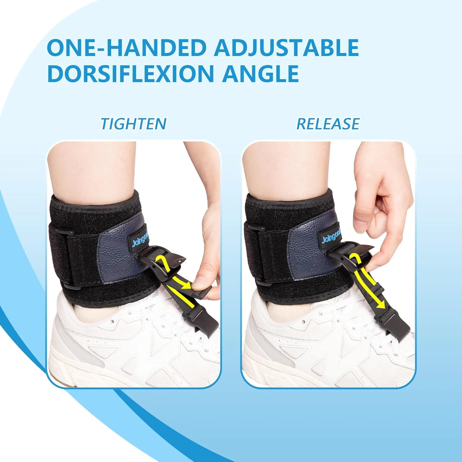 AFO Foot Drop Brace for Walking, Drop Foot Brace for Walking with Shoes, Adjustable Foot Brace for Drop Foot Support, Soft Drop Foot Braces, Fits Left or Right Foot, Women & Men(L/XL)