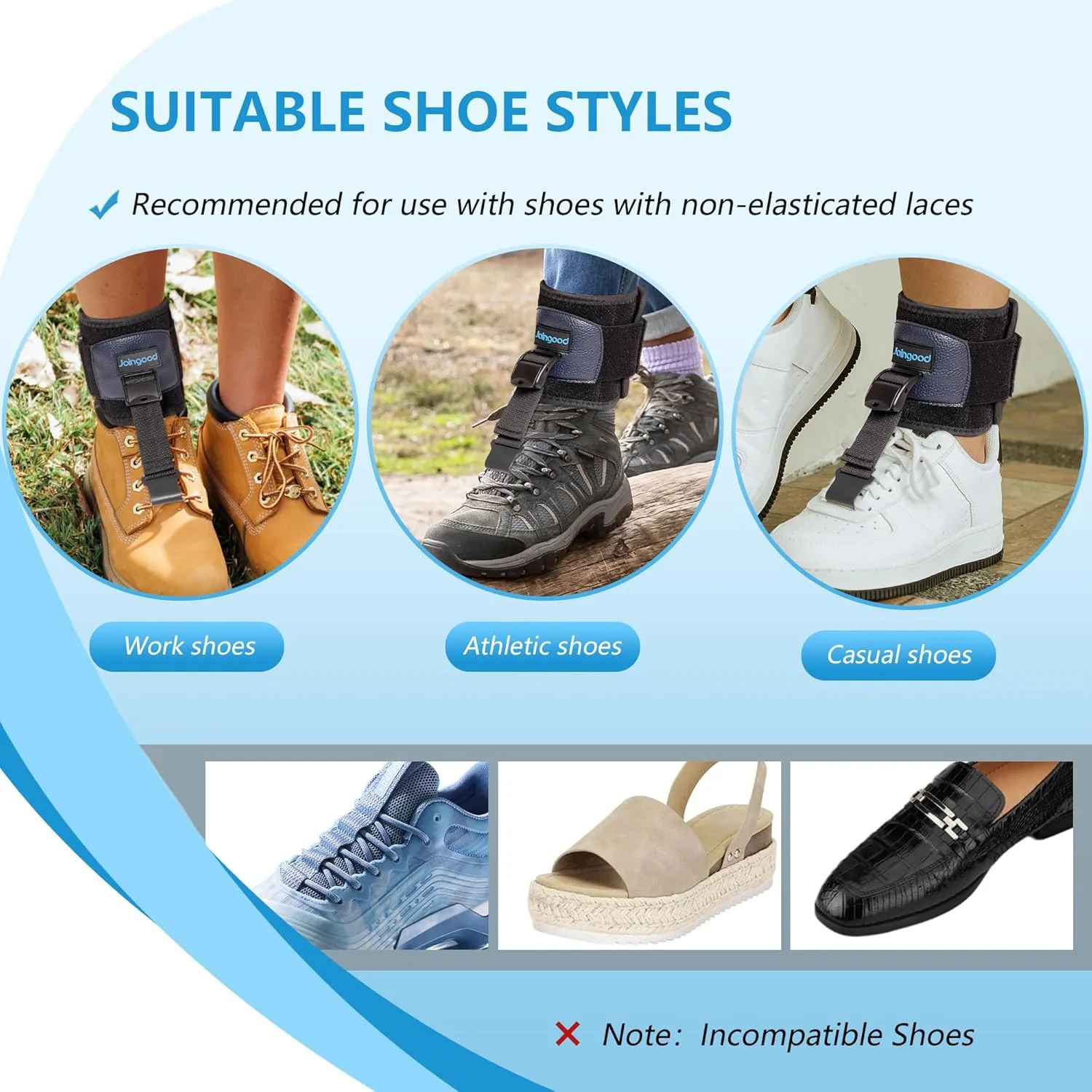 AFO Foot Drop Brace for Walking, Drop Foot Brace for Walking with Shoes, Adjustable Foot Brace for Drop Foot Support, Soft Drop Foot Braces, Fits Left or Right Foot, Women & Men(L/XL)