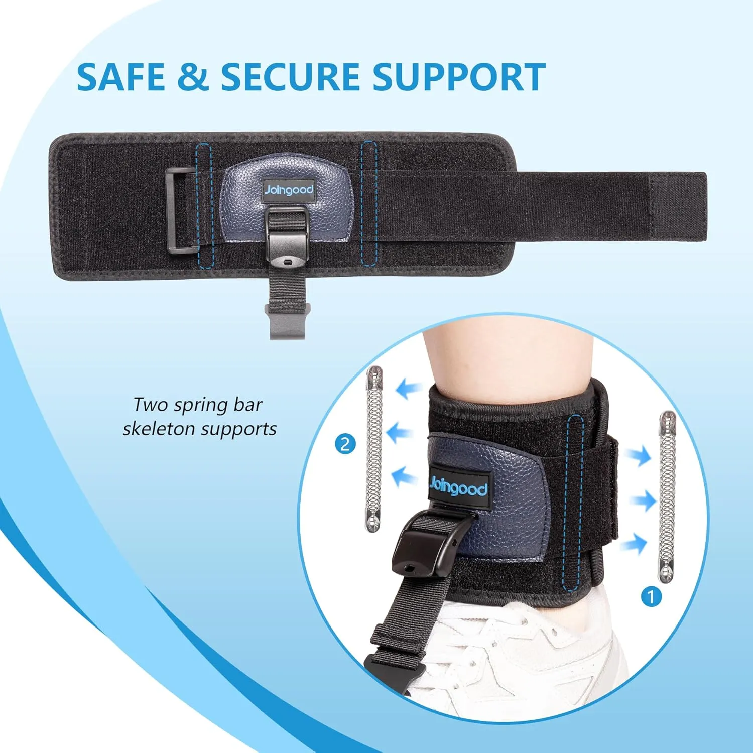 AFO Foot Drop Brace for Walking, Drop Foot Brace for Walking with Shoes, Adjustable Foot Brace for Drop Foot Support, Soft Drop Foot Braces, Fits Left or Right Foot, Women & Men(L/XL)