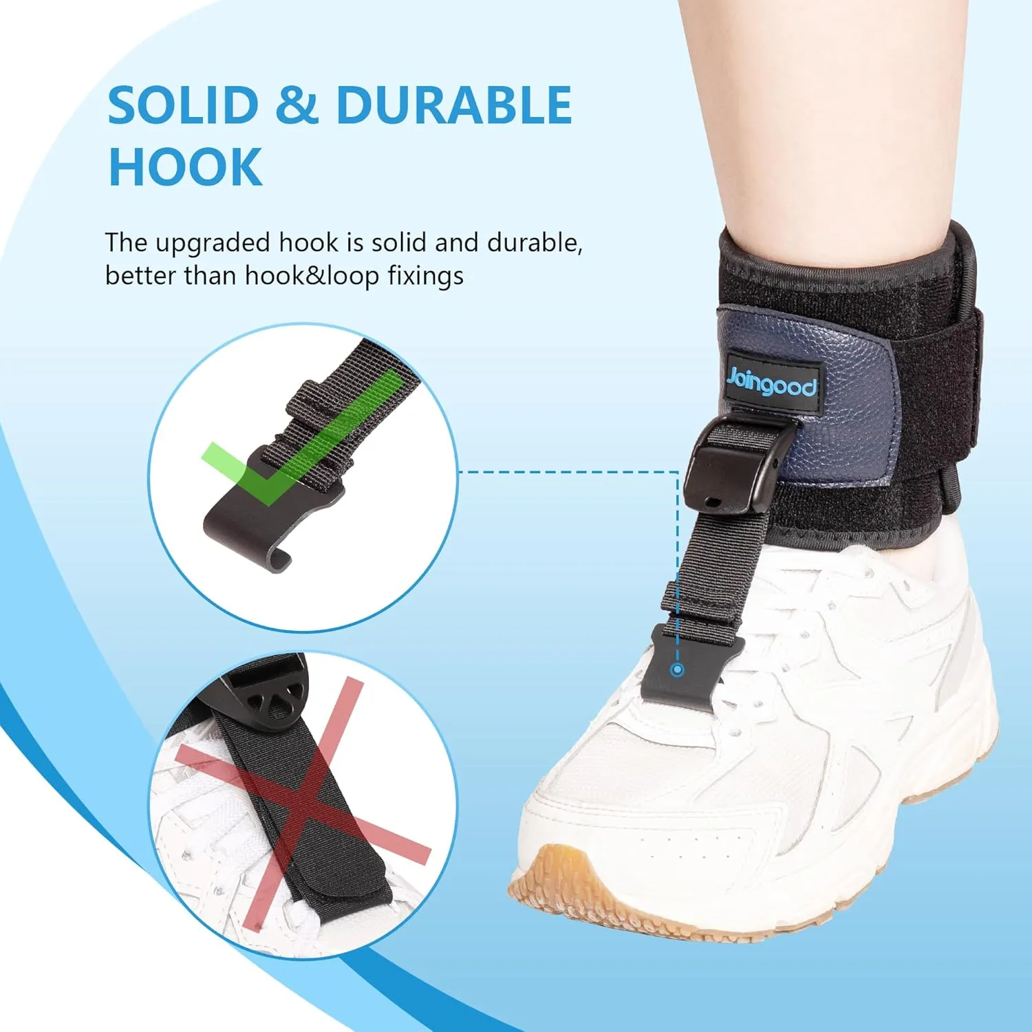 AFO Foot Drop Brace for Walking, Drop Foot Brace for Walking with Shoes, Adjustable Foot Brace for Drop Foot Support, Soft Drop Foot Braces, Fits Left or Right Foot, Women & Men(L/XL)