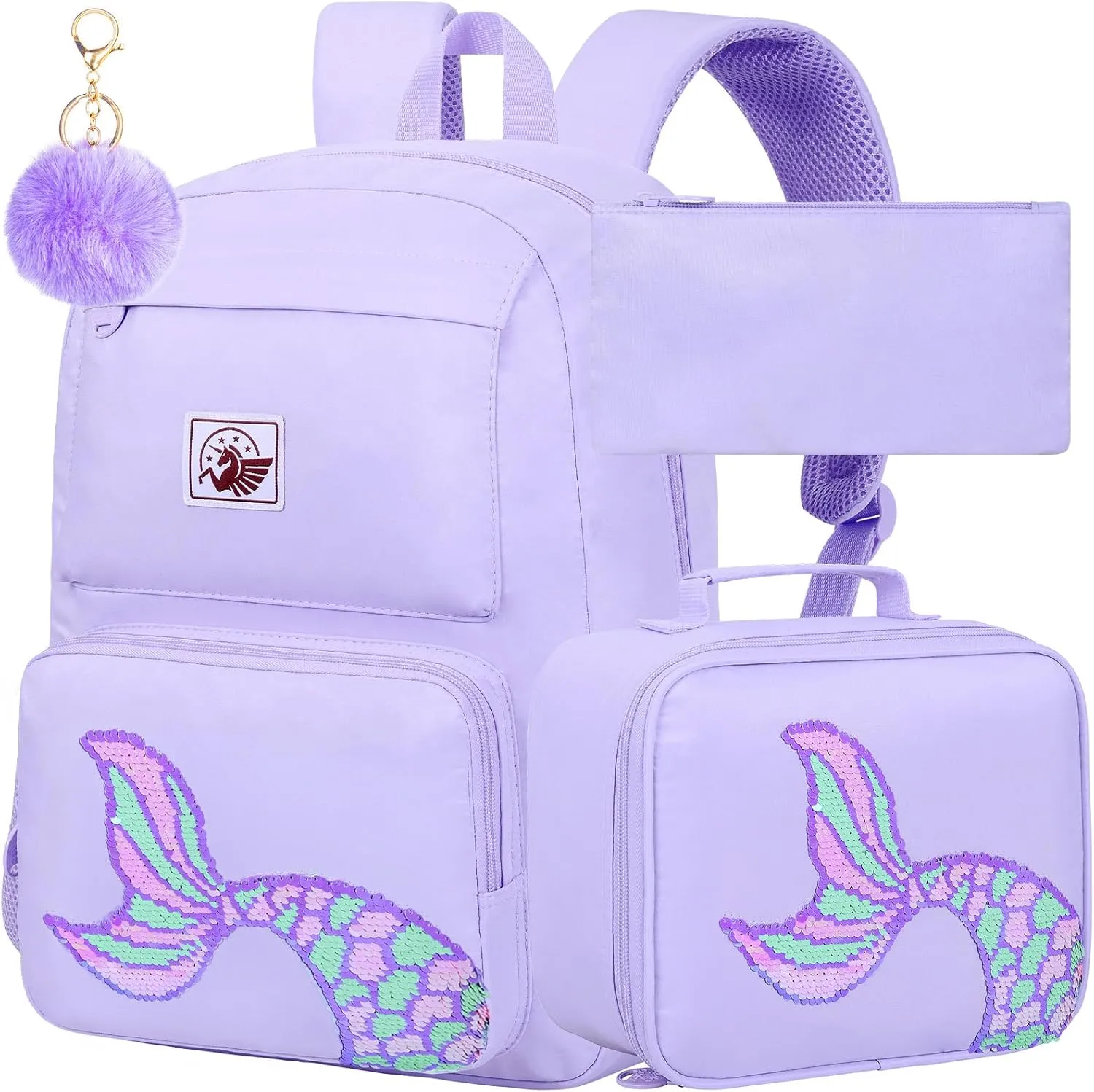 AGSDON 3PCS Backpack for Girls Set, Laptop College School Bookbag and lunch bog, Water Resistant Backpacks