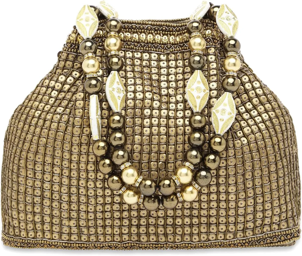 Aheli Mint Potli Bag Gift for Women Handmade Evening Wristlet Handbags Stylish Bridal Purse Fashion Bag
