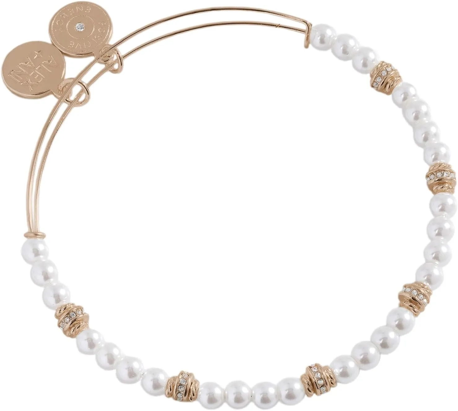 Alex and Ani Pearl and Rondelle Beaded Bangle