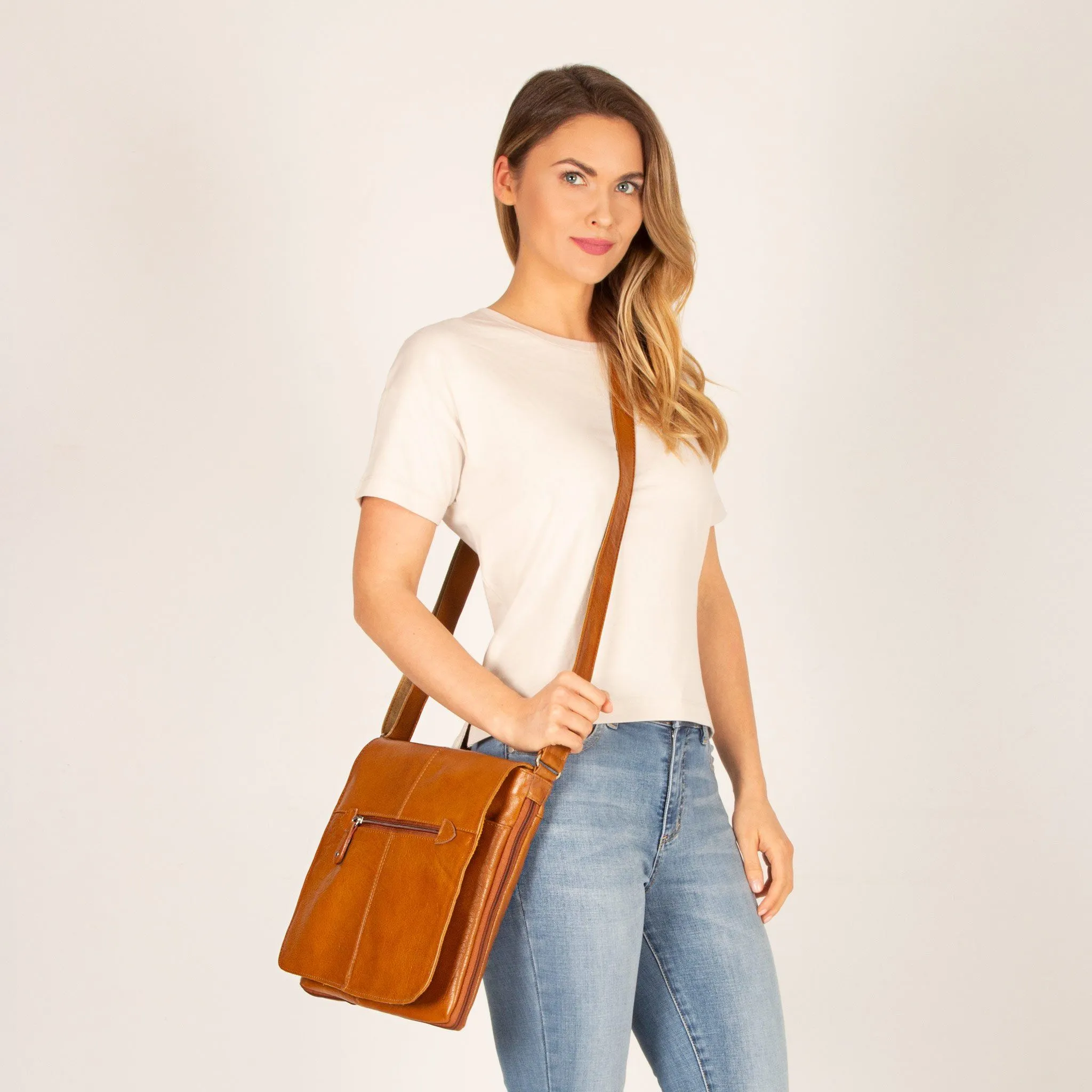 Alex Leather Expandable Satchel (Large)