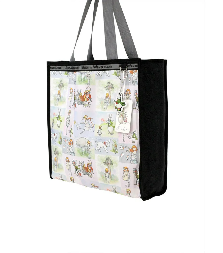 Alice In Wonderland Canvas Multi-Use Tote Bag - The Mad Hatter & Alice Watercolor Stories