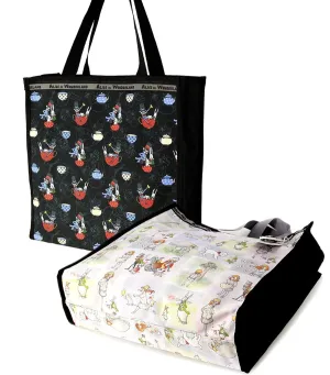 Alice In Wonderland Canvas Multi-Use Tote Bag - The Mad Hatter & Alice Watercolor Stories