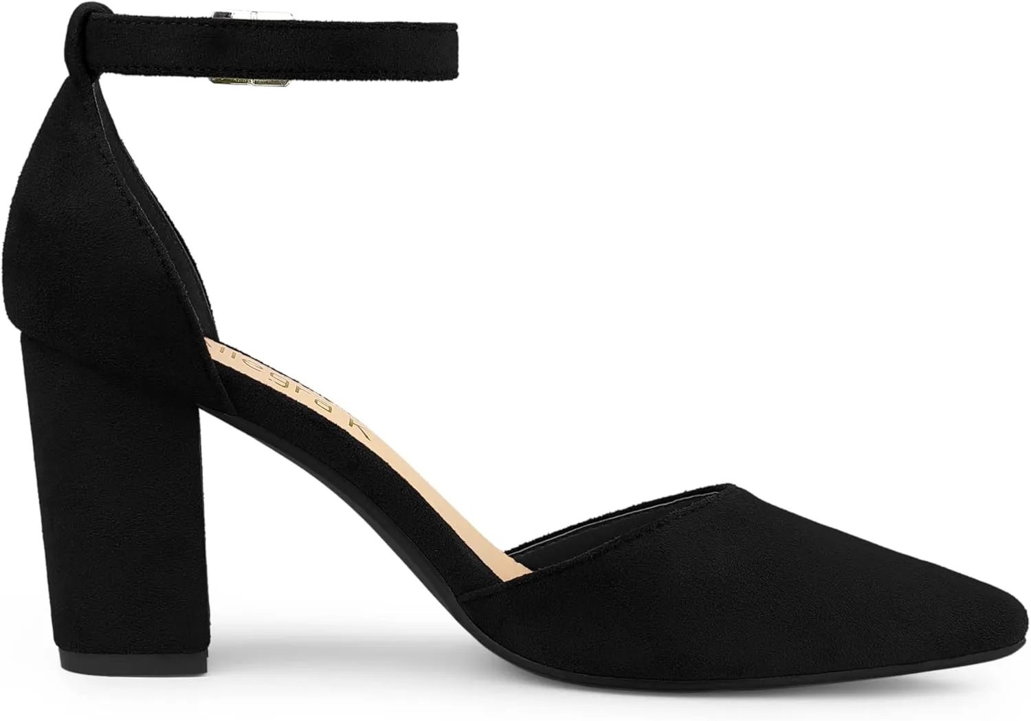 Allegra K Women's Ankle Strap Pointed Toe Block Heels Pumps