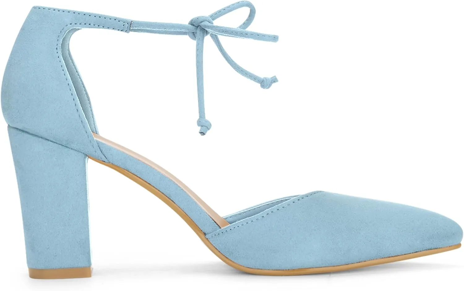Allegra K Women's Ankle Tie Point Toe Dress Pumps