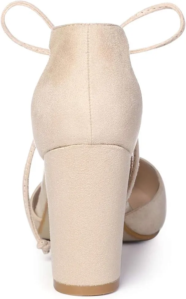 Allegra K Women's Ankle Tie Point Toe Dress Pumps