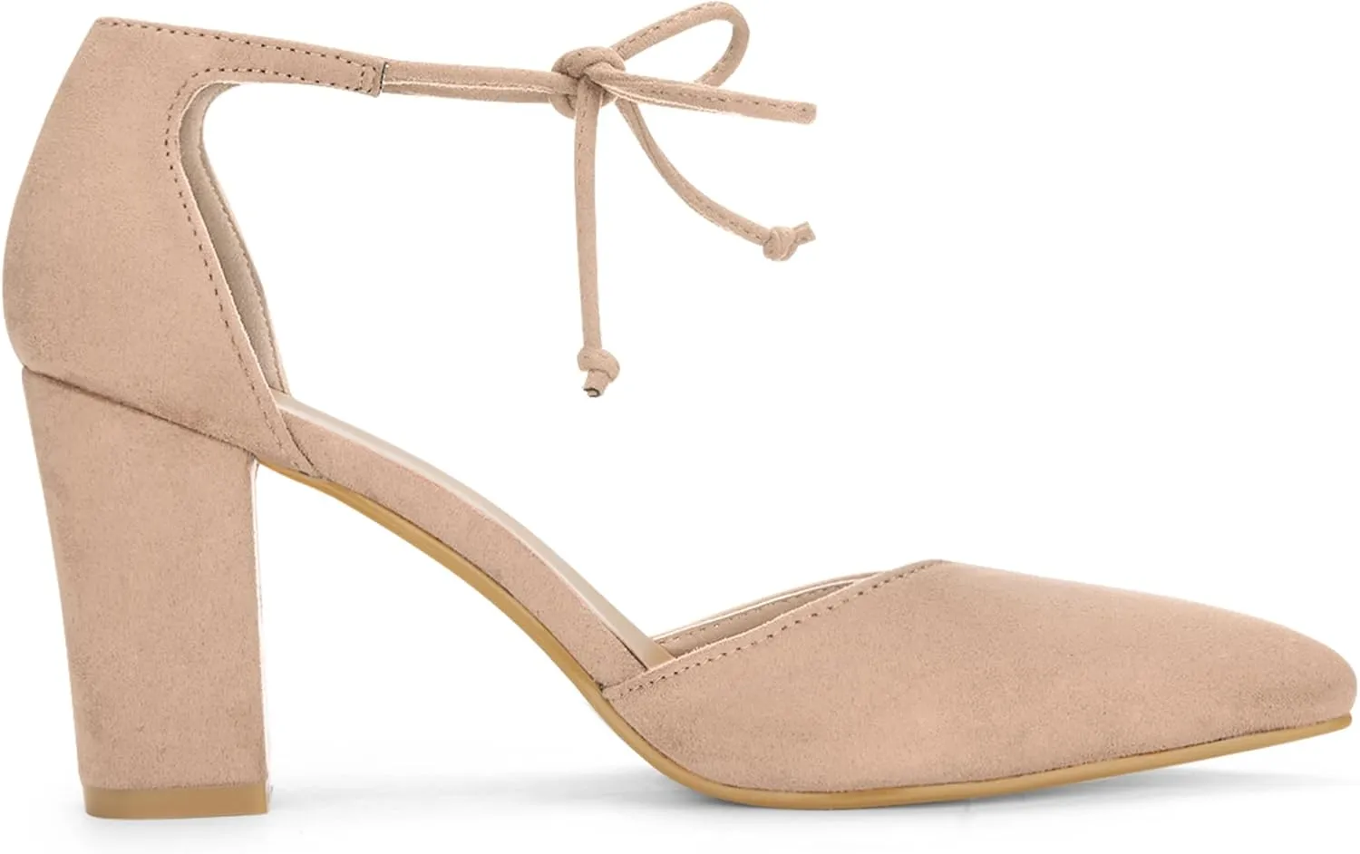 Allegra K Women's Ankle Tie Point Toe Dress Pumps