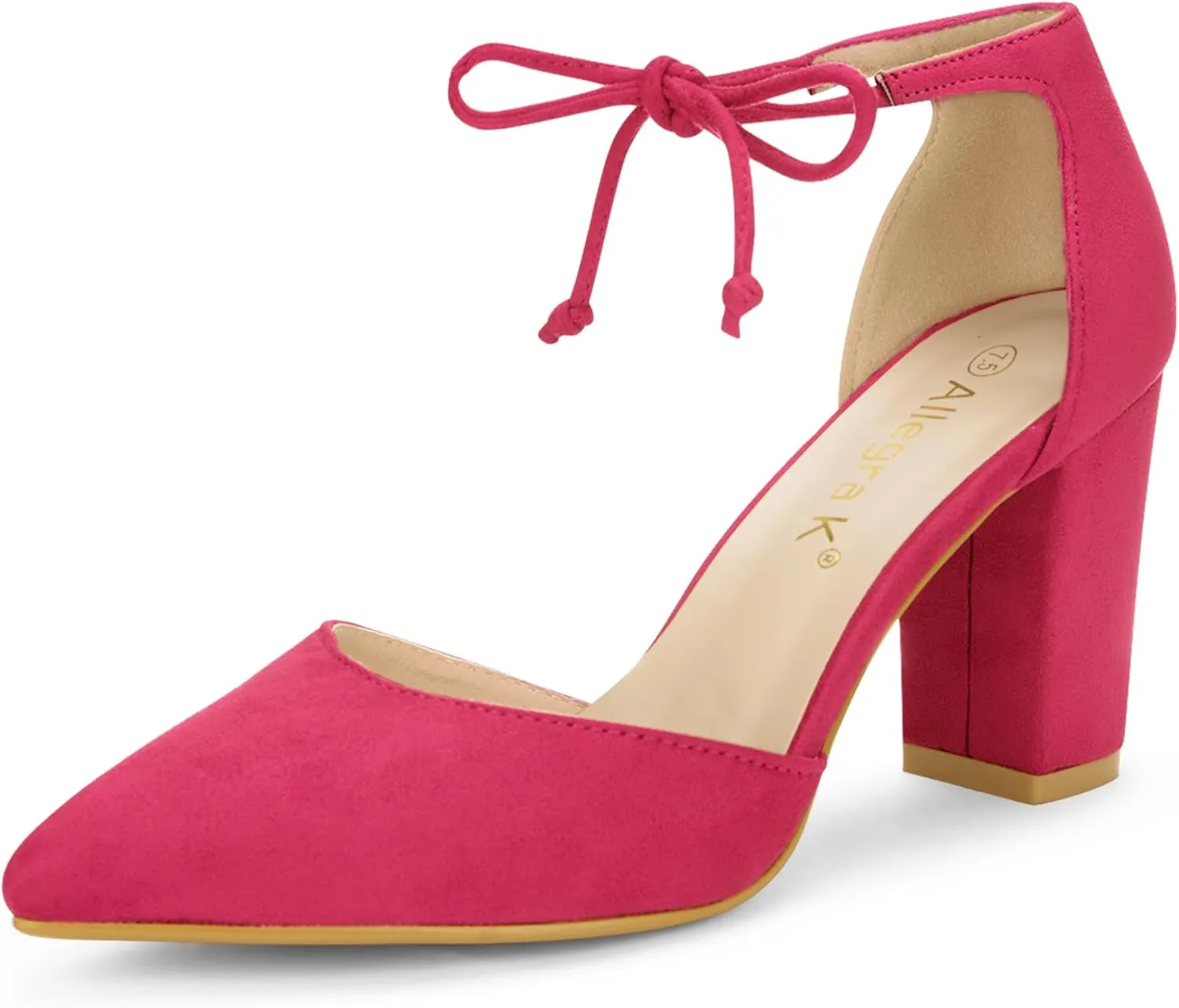 Allegra K Women's Ankle Tie Point Toe Dress Pumps