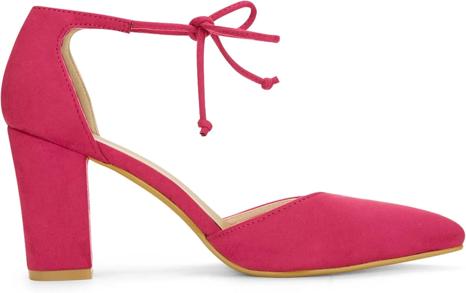 Allegra K Women's Ankle Tie Point Toe Dress Pumps