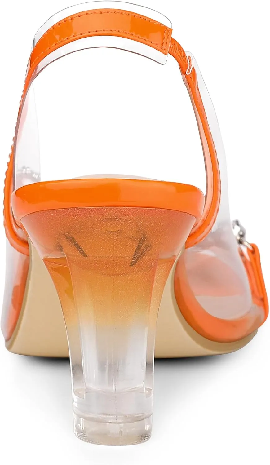 Allegra K Women's Clear Slingback Flower Rhinestone Peep Toe Heels Sandals