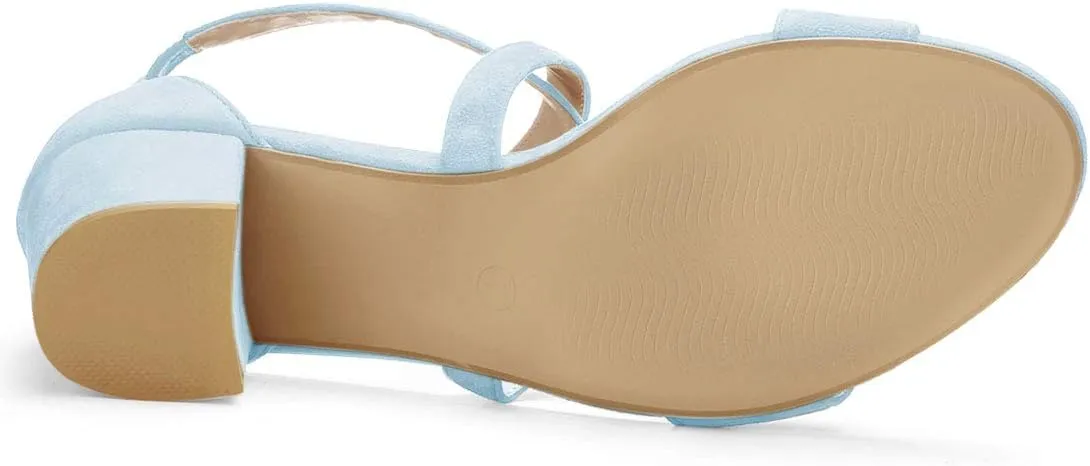 Allegra K Women's Crisscross Ankle Strap Block Heel Sandals