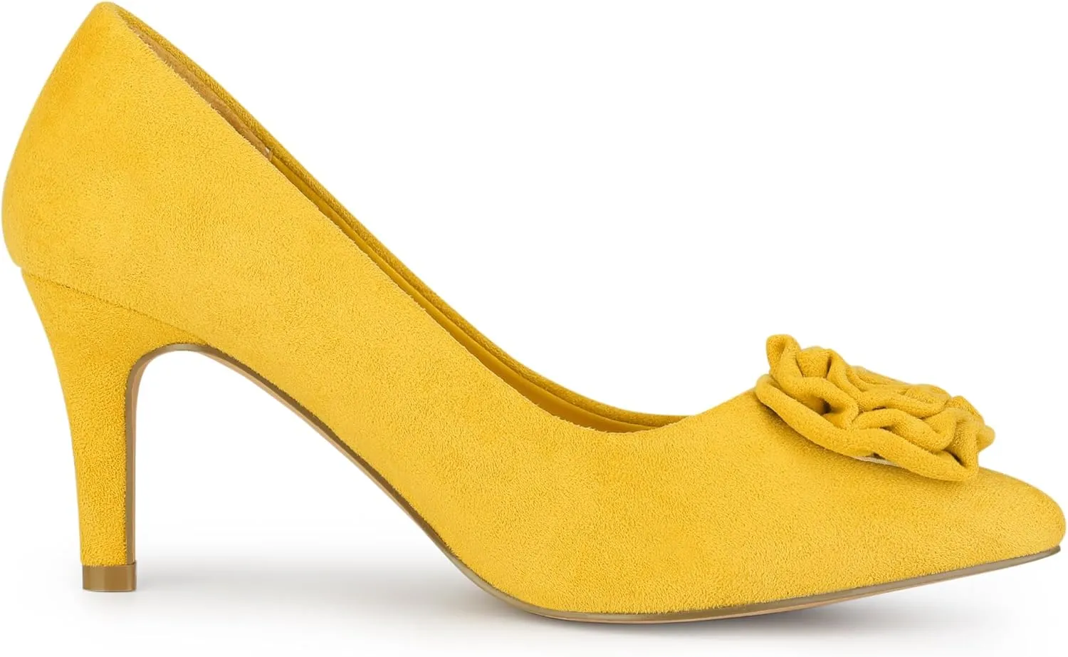 Allegra K Women's Flower Closed Pointed Toe Stiletto Heels Shoes Pumps