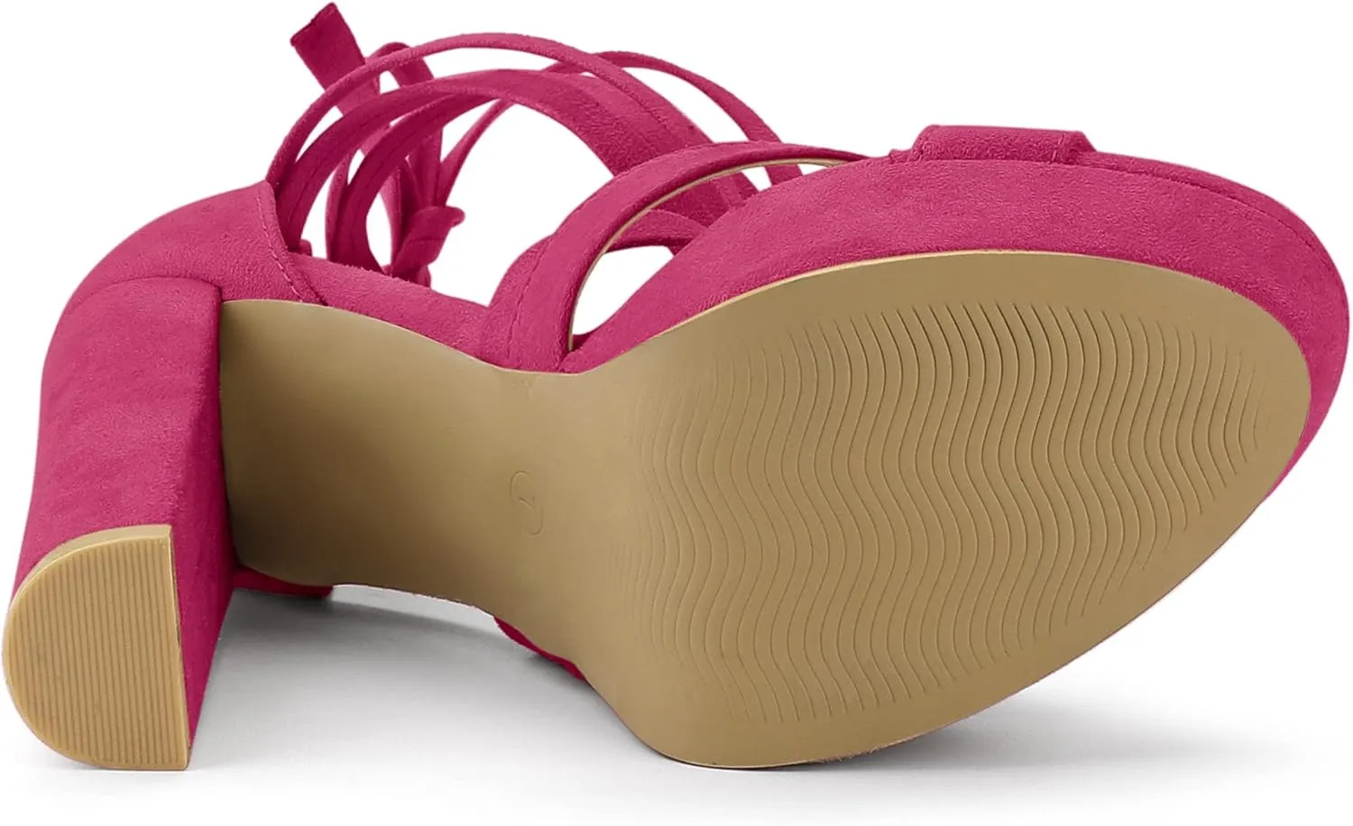 Allegra K Women's Lace Up Platform Chunky High Heels Sandals
