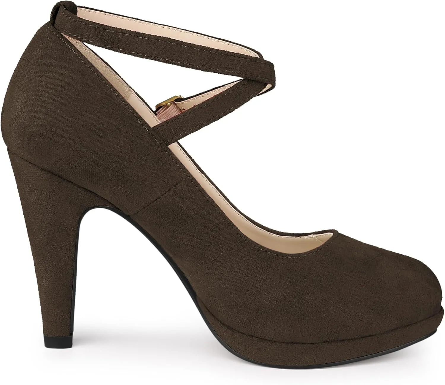 Allegra K Women's Platform Cross Strap Stiletto Heels Mary Jane Pumps