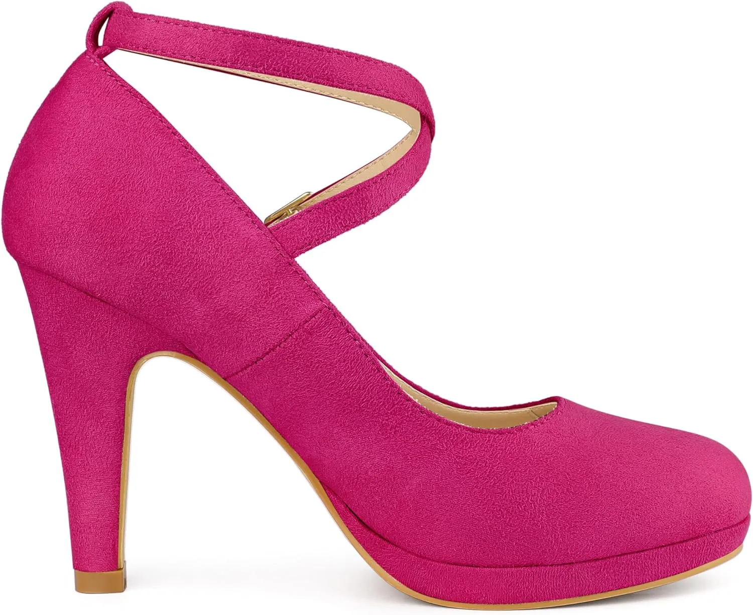 Allegra K Women's Platform Cross Strap Stiletto Heels Mary Jane Pumps
