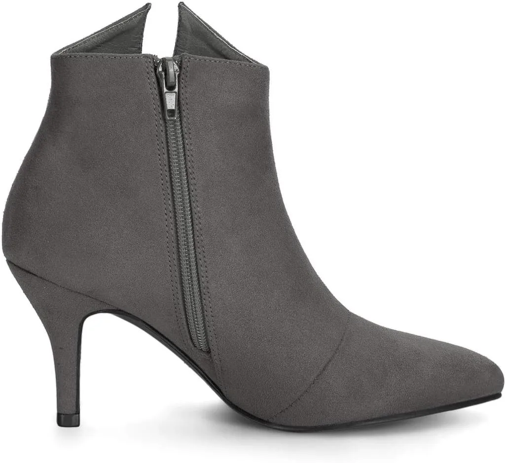 Allegra K Women's Point Toe Bow Stiletto Heel Ankle Boots