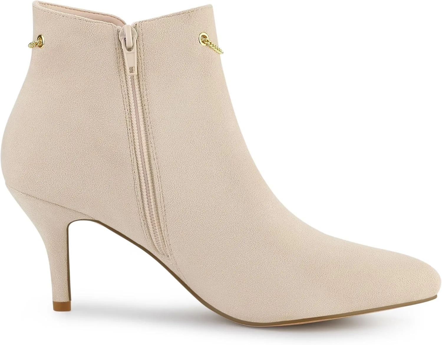 Allegra K Women's Pointed Toe Side Zip Stiletto Heel Ankle Booties