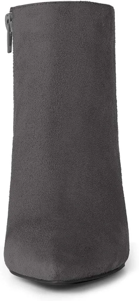 Allegra K Women's Pointed Toe Zip Stiletto Kitten Heel Ankle Booties