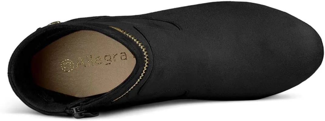 Allegra K Women's Round Toe Ankle Mid Heel Boots