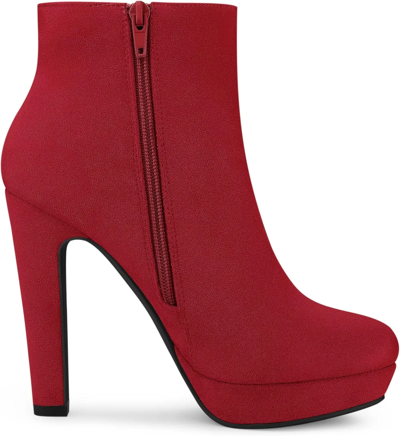 Allegra K Women's Round Toe Chunky High Heel Platform Ankle Boots