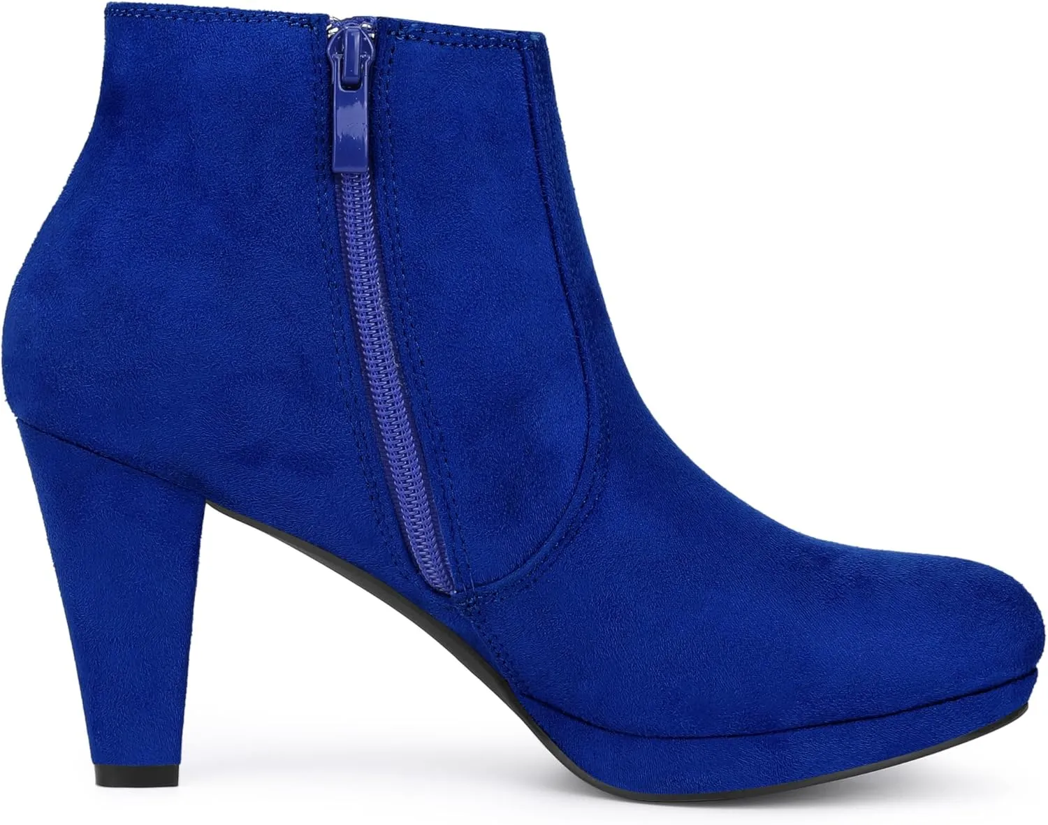 Allegra K Women's Side Zip Low Platform Chunky Heel Ankle Booties