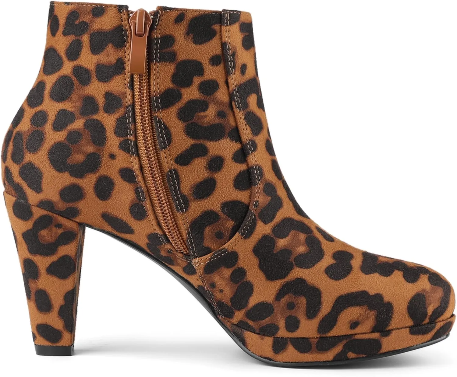 Allegra K Women's Side Zip Low Platform Chunky Heel Ankle Booties
