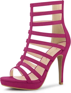 Allegra K Women's Stiletto Platform Heels Strappy Gladiator Heel Sandals