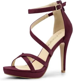 Allegra K Women's Strappy Platform Stiletto Heels Sandals