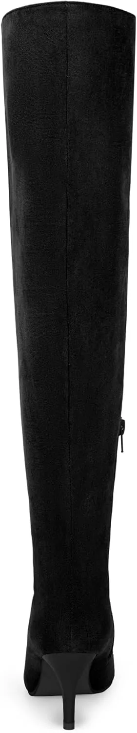 Allegra K Women's Thigh High Boots Lace Up Stiletto Heel Over Knee High Boots