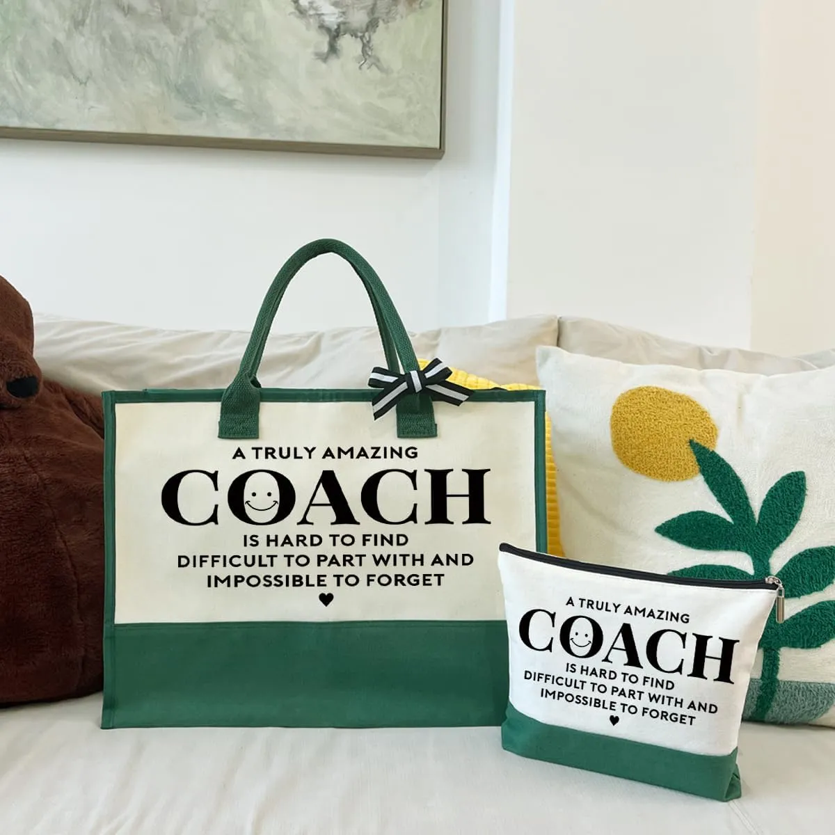 Amazing Coach Tote Bag, Canvas Tote Bag for Women, Shoulder Beach Bag, Thank You Gift for Female Coach, Coach Gifts for Women, Travel Bag Gifts for Coach, Canvas Tote Bag With Zipper, Make Up Gag B1
