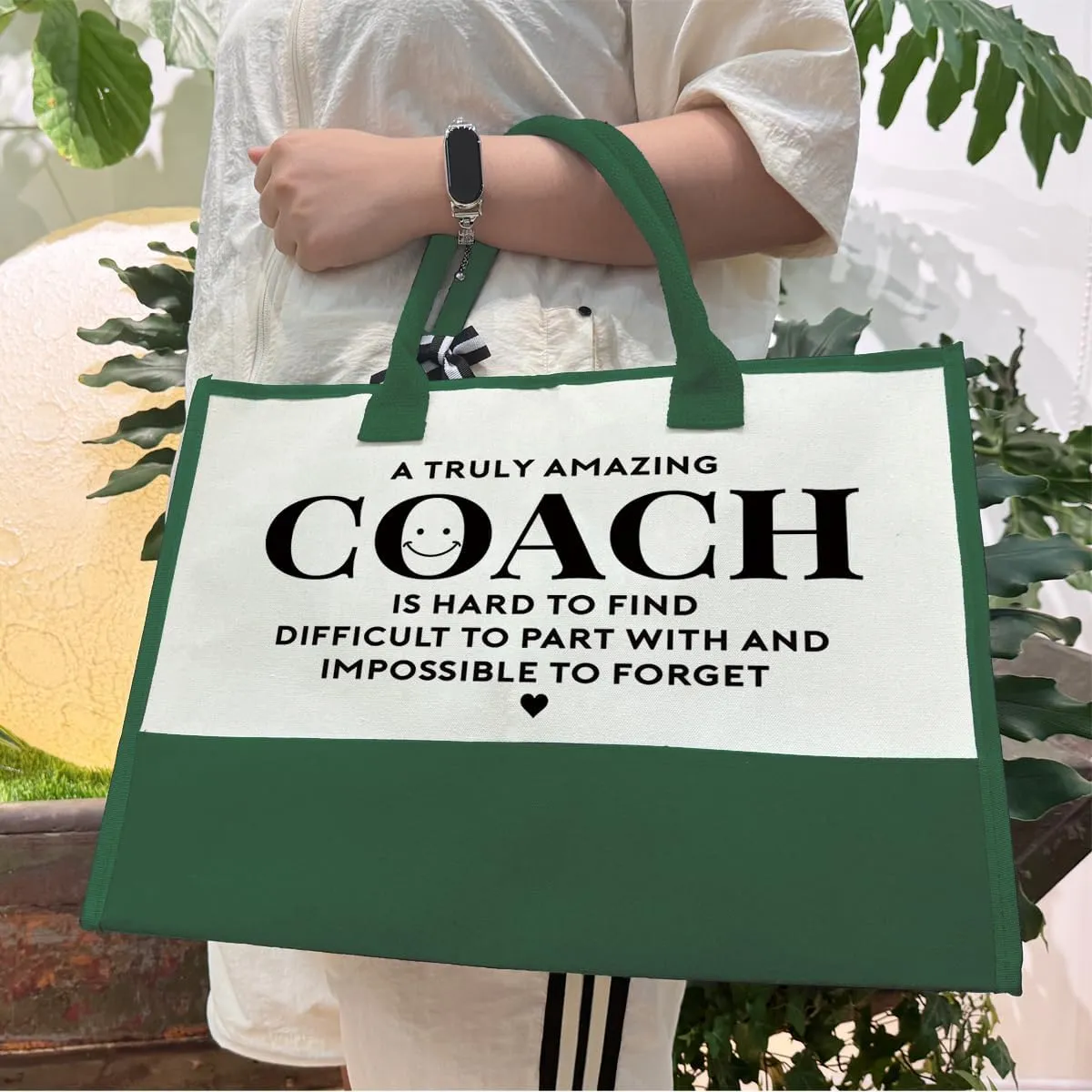 Amazing Coach Tote Bag, Canvas Tote Bag for Women, Shoulder Beach Bag, Thank You Gift for Female Coach, Coach Gifts for Women, Travel Bag Gifts for Coach, Canvas Tote Bag With Zipper, Make Up Gag B1