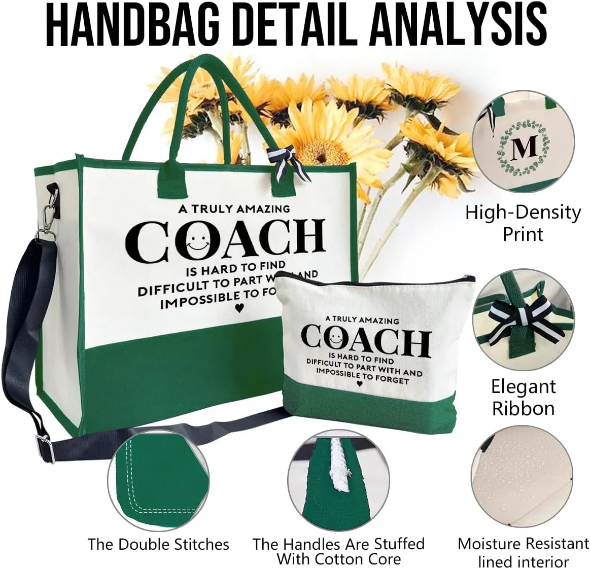 Amazing Coach Tote Bag, Canvas Tote Bag for Women, Shoulder Beach Bag, Thank You Gift for Female Coach, Coach Gifts for Women, Travel Bag Gifts for Coach, Canvas Tote Bag With Zipper, Make Up Gag B1