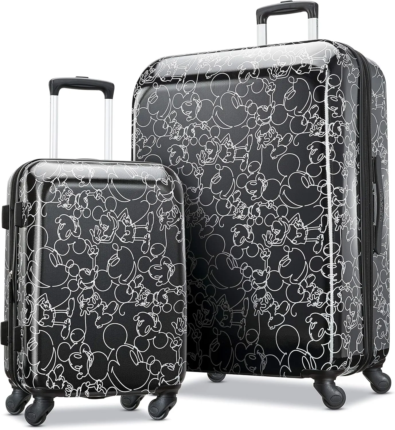 American Tourister Disney Hardside Luggage with Spinner Wheels, Mickey Mouse Scribbler Multi-Face, 2-Piece Set (21/28)