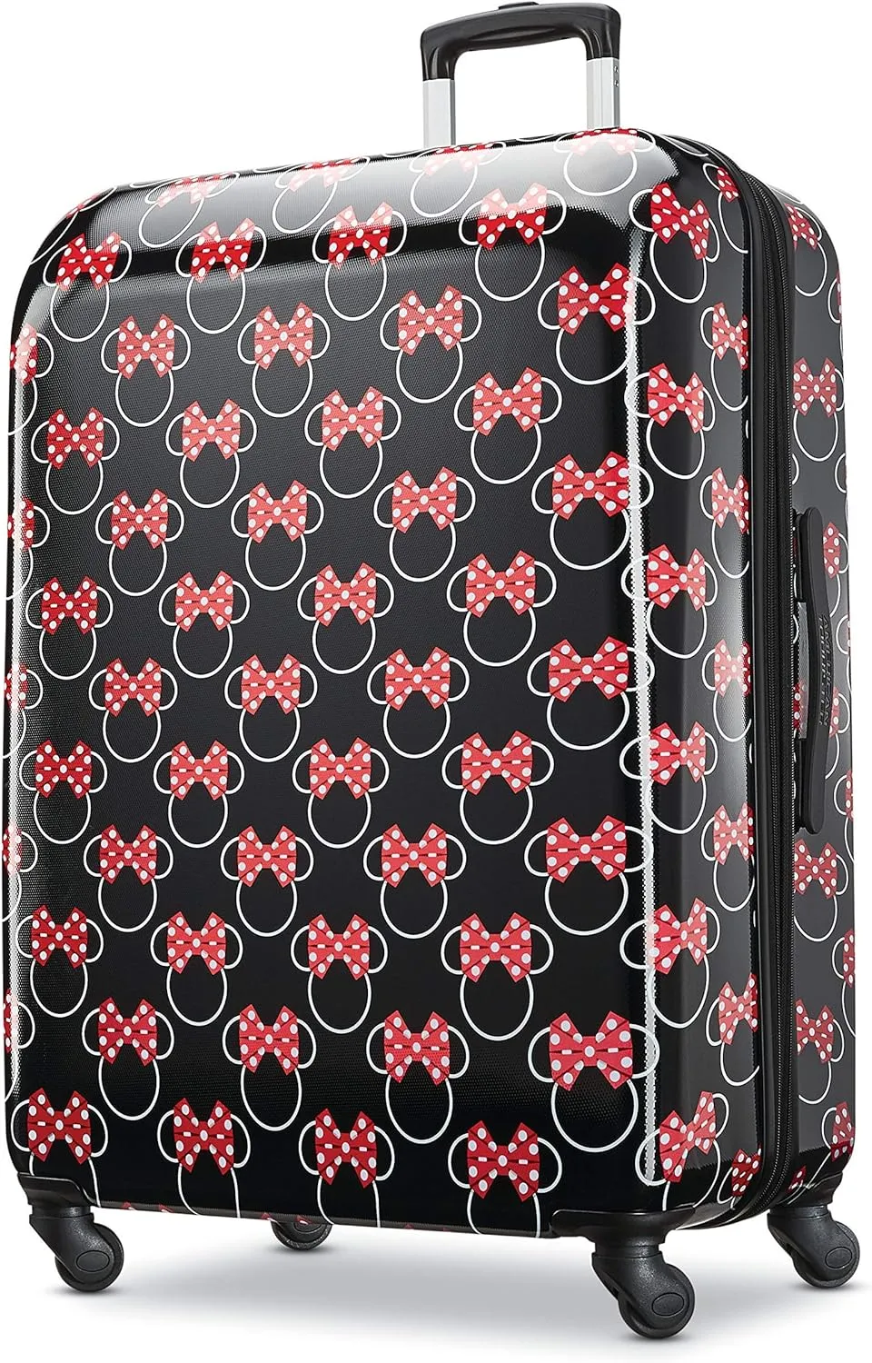 American Tourister Disney Hardside Luggage with Spinner Wheels, Minnie Mouse Head Bow, Checked-Large 28-Inch