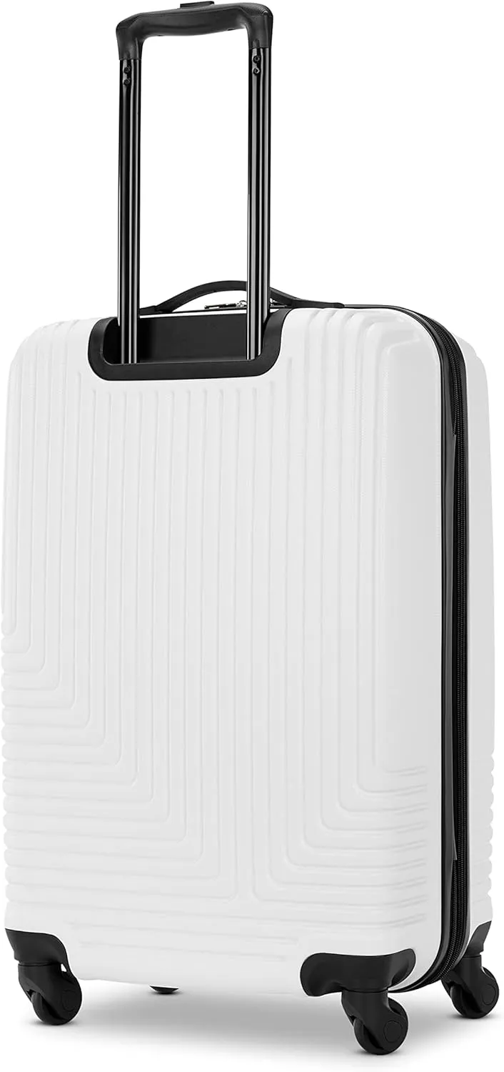 American Tourister Groove Hardside Luggage with Spinner Wheels, White, 3-Piece Set (Carry On, Medium, Large)