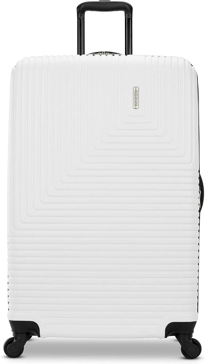 American Tourister Groove Hardside Luggage with Spinner Wheels, White, 3-Piece Set (Carry On, Medium, Large)