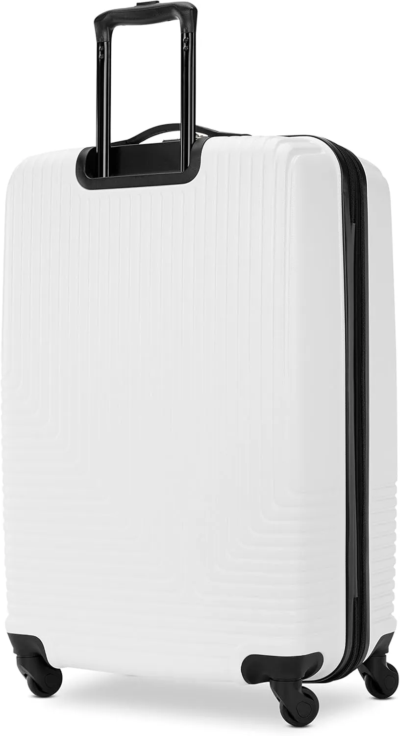 American Tourister Groove Hardside Luggage with Spinner Wheels, White, 3-Piece Set (Carry On, Medium, Large)