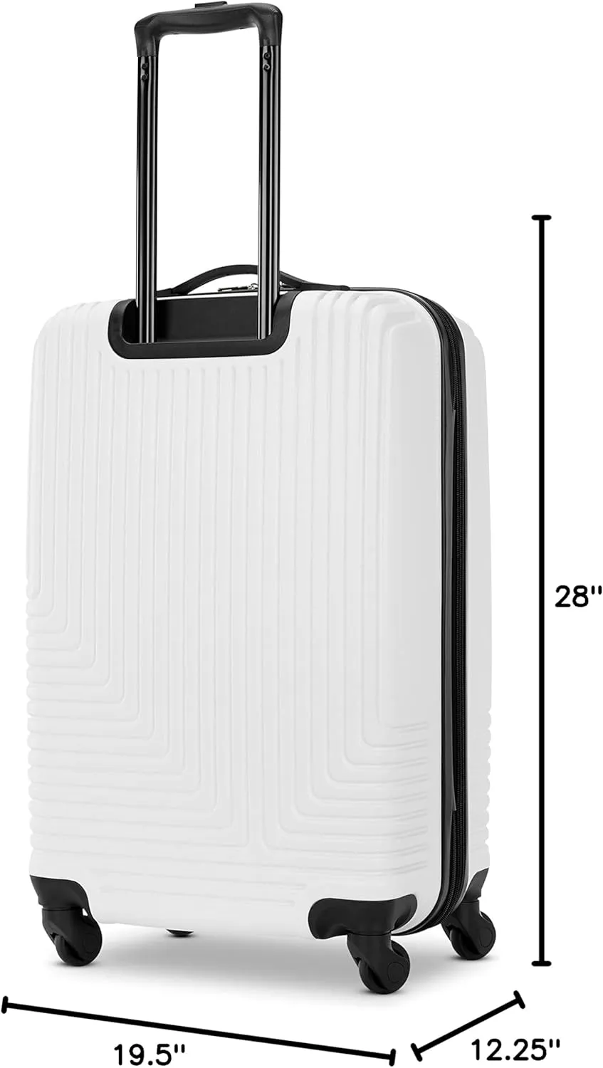 American Tourister Groove Hardside Luggage with Spinner Wheels, White, 3-Piece Set (Carry On, Medium, Large)