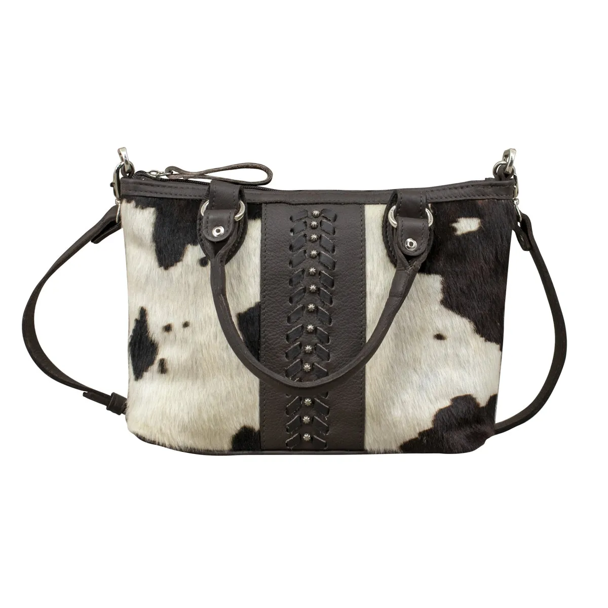 American West Cow Town Small Zip Top Convertible Satchel with Conceal Carry Pocket on Back