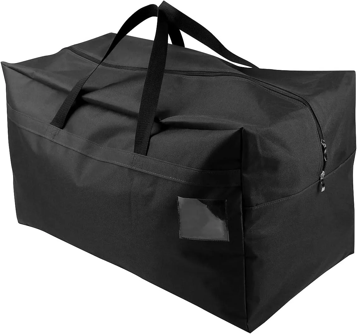 AMJ Christmas Decorations Storage Container Bag | Holds Xmas Trees, Lights, Balls etc, Unzippered Top Three Side Open Bag, Black