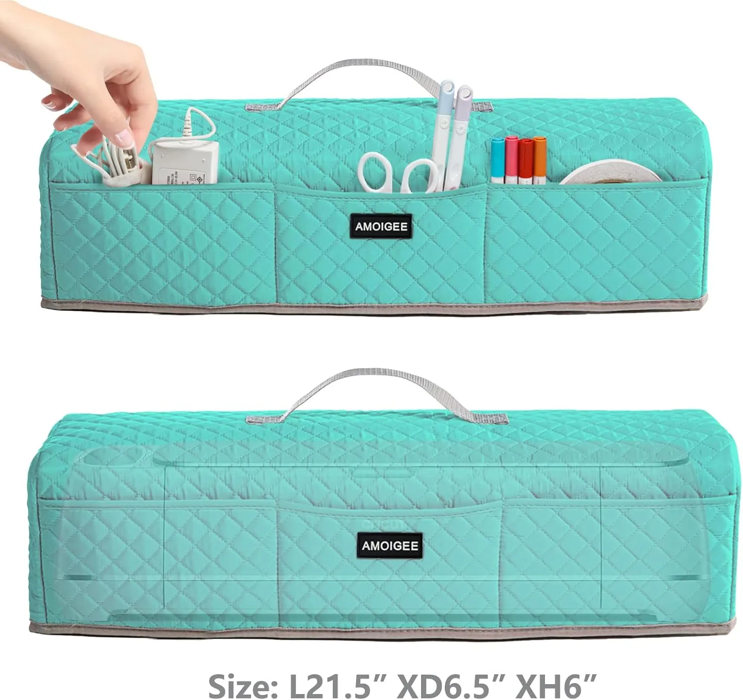 AMOIGEE Padded Dust Cover Compatible with Cricut Maker 4, Explore 4, Cricut Maker, Maker 3, Explore 3, Explore Air 2, Machine Cover for Cricut Accessories and Suppliers, Tools