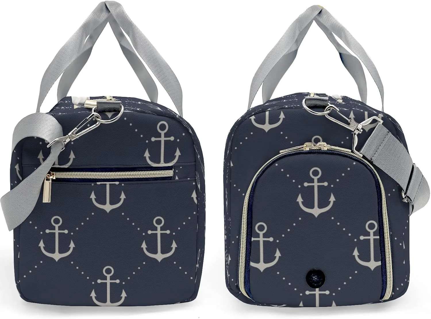 Anchor (2) Personalized Duffel Bag,Custom Travel Gym Bag with Name,Waterproof Sports Overnight Bag with Shoe Compartment & Shoulder Strap