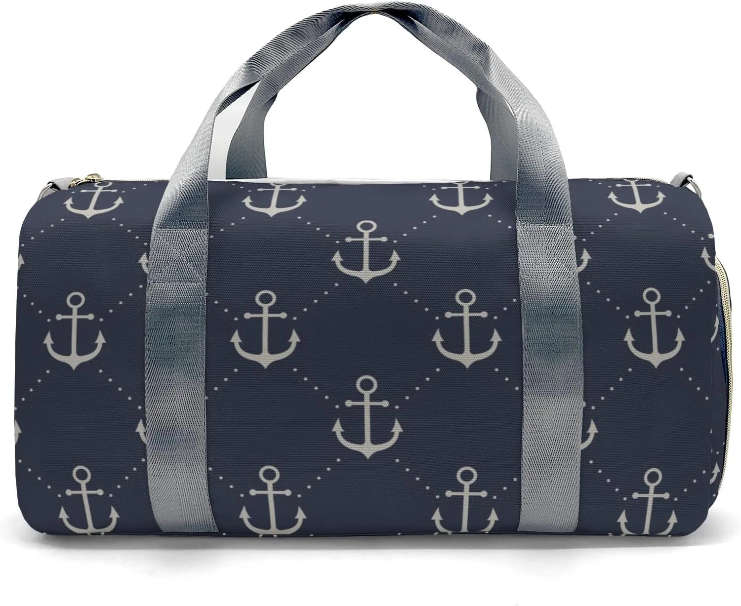 Anchor (2) Personalized Duffel Bag,Custom Travel Gym Bag with Name,Waterproof Sports Overnight Bag with Shoe Compartment & Shoulder Strap