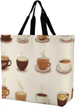 Ancient Egyptian Hieroglyph Tote Bag for Women Reusable Grocery Shoulder Bags Shopping Bag for Travel, Groceries