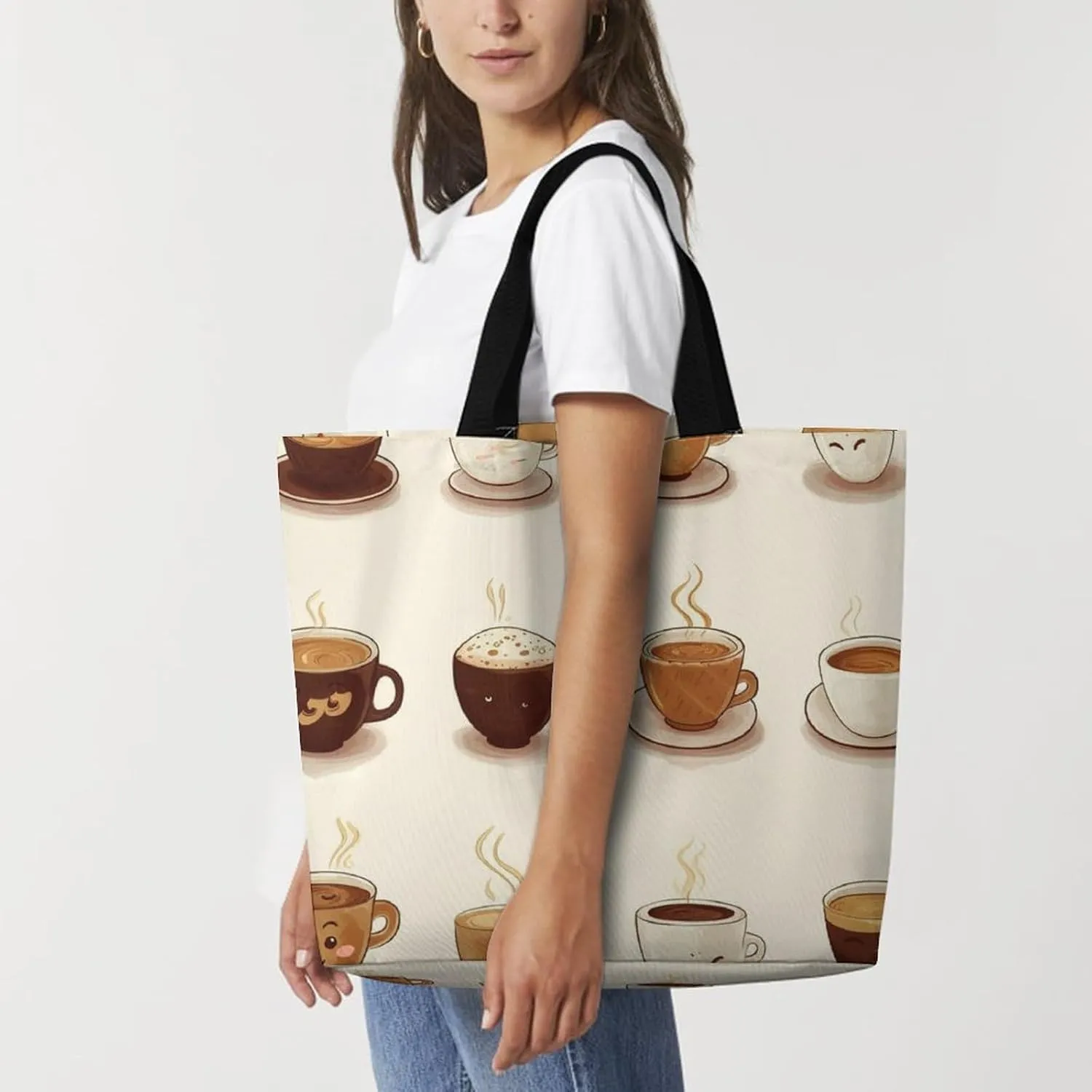 Ancient Egyptian Hieroglyph Tote Bag for Women Reusable Grocery Shoulder Bags Shopping Bag for Travel, Groceries