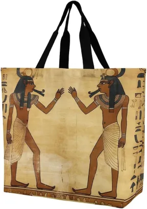Ancient Egyptian Tote Bag for Women Reusable Grocery Shoulder Bags Shopping Bag for Travel, Groceries