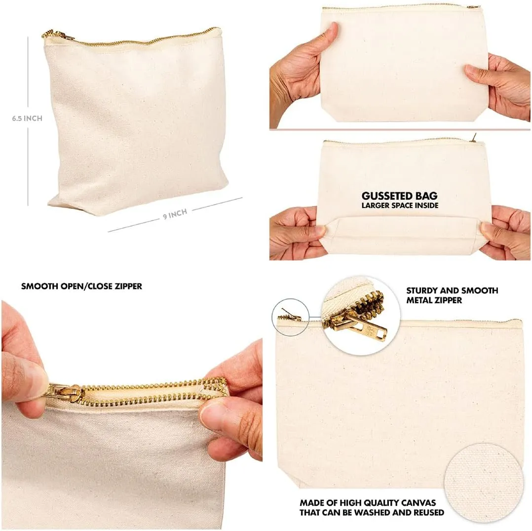 Andaz Press Funny Makeup Bag Canvas Cosmetic Bag with Zipper Be As Bold As Your Lipstick Makeup Pouch For Purse Travel Pouch Toiletry Bag Funny Pencil Bag Cute Birthday Gifts for Women 6.5 x 9 Inch